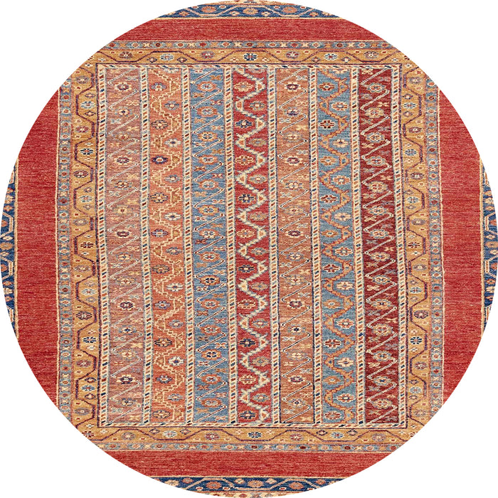 Round Abstract Brown Modern Rug, abs2881