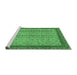 Sideview of Machine Washable Abstract Emerald Green Modern Area Rugs, wshabs2881emgrn