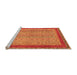 Sideview of Machine Washable Abstract Orange Modern Area Rugs, wshabs2881org