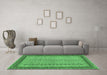 Machine Washable Abstract Emerald Green Modern Area Rugs in a Living Room,, wshabs2881emgrn