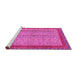 Sideview of Machine Washable Abstract Pink Modern Rug, wshabs2881pnk