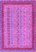 Machine Washable Abstract Purple Modern Area Rugs, wshabs2881pur