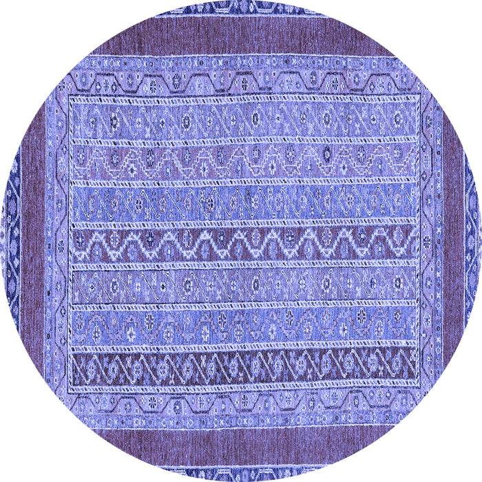 Round Machine Washable Abstract Blue Modern Rug, wshabs2881blu