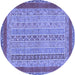 Round Machine Washable Abstract Blue Modern Rug, wshabs2881blu