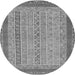 Round Machine Washable Abstract Gray Modern Rug, wshabs2881gry