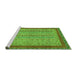 Sideview of Machine Washable Abstract Green Modern Area Rugs, wshabs2881grn