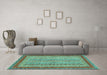 Machine Washable Abstract Turquoise Modern Area Rugs in a Living Room,, wshabs2881turq