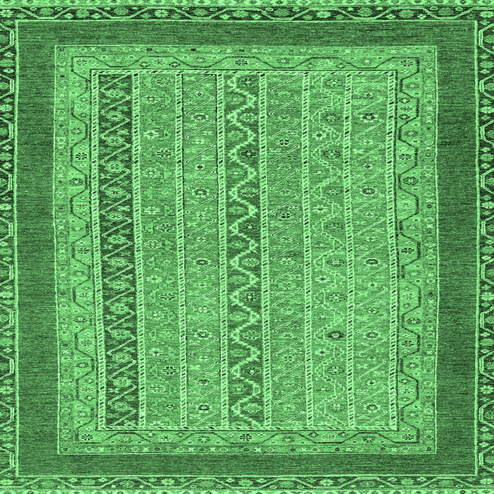 Square Abstract Emerald Green Modern Rug, abs2881emgrn