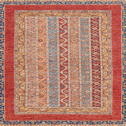 Square Abstract Brown Modern Rug, abs2881