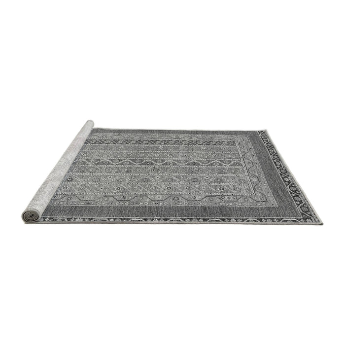 Sideview of Machine Washable Abstract Gray Modern Rug, wshabs2881gry
