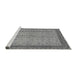 Sideview of Machine Washable Abstract Gray Modern Rug, wshabs2881gry