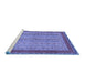 Sideview of Machine Washable Abstract Blue Modern Rug, wshabs2881blu