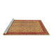 Sideview of Machine Washable Abstract Brown Modern Rug, wshabs2881brn