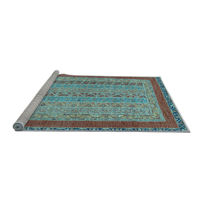 Sideview of Machine Washable Abstract Light Blue Modern Rug, wshabs2881lblu