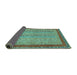 Sideview of Abstract Turquoise Modern Rug, abs2881turq