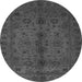 Round Machine Washable Abstract Gray Modern Rug, wshabs2882gry