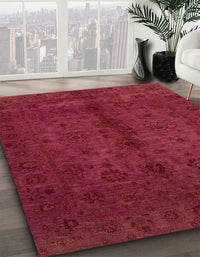 Abstract Red Modern Rug, abs2882