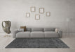 Machine Washable Abstract Gray Modern Rug in a Living Room,, wshabs2882gry