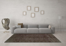 Machine Washable Abstract Turquoise Modern Area Rugs in a Living Room,, wshabs2882turq