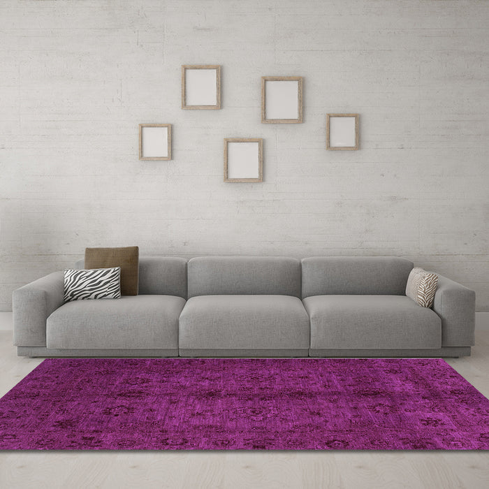 Machine Washable Abstract Purple Modern Area Rugs in a Living Room, wshabs2882pur