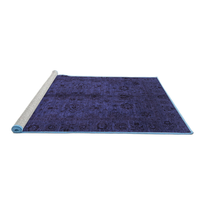 Sideview of Machine Washable Abstract Blue Modern Rug, wshabs2882blu