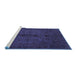 Sideview of Machine Washable Abstract Blue Modern Rug, wshabs2882blu