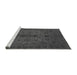 Sideview of Machine Washable Abstract Gray Modern Rug, wshabs2882gry