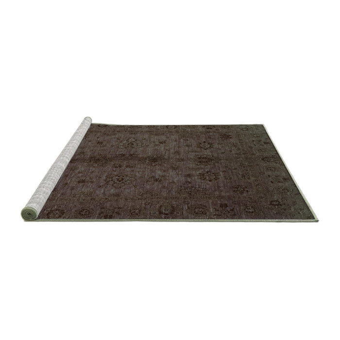 Sideview of Machine Washable Abstract Turquoise Modern Area Rugs, wshabs2882turq