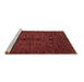 Sideview of Machine Washable Abstract Brown Modern Rug, wshabs2882brn