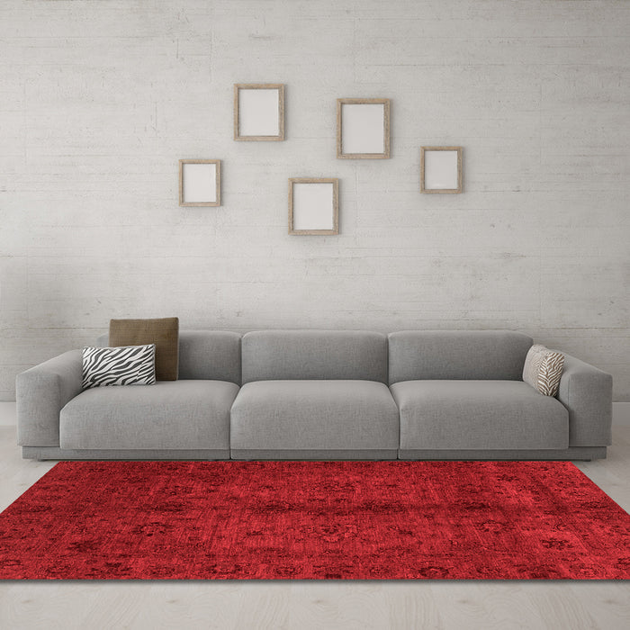 Modern Red Washable Rugs