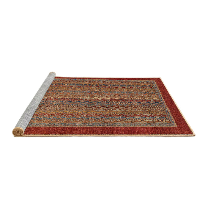 Sideview of Machine Washable Abstract Tomato Red Rug, wshabs2883