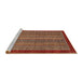 Sideview of Machine Washable Abstract Tomato Red Rug, wshabs2883