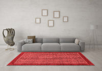 Machine Washable Abstract Red Modern Rug, wshabs2883red