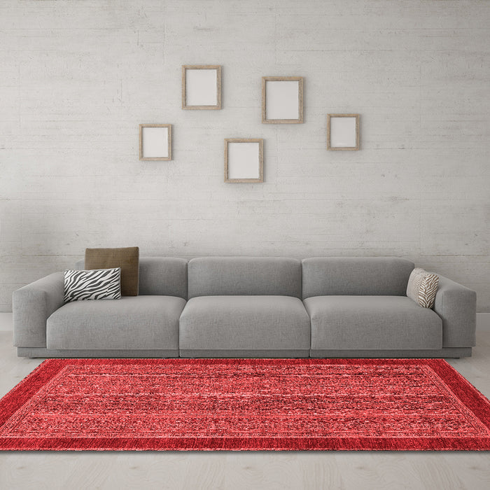 Modern Red Washable Rugs