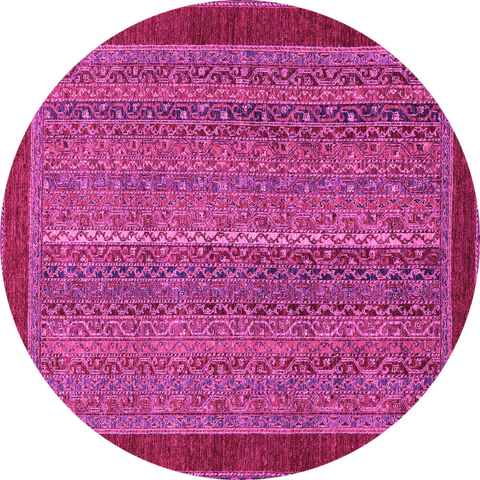 Round Abstract Pink Modern Rug, abs2883pnk