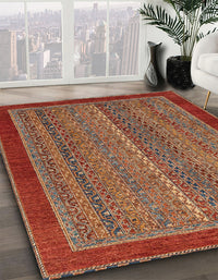 Abstract Red Modern Rug, abs2883