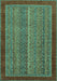 Machine Washable Abstract Turquoise Modern Area Rugs, wshabs2883turq