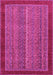 Machine Washable Abstract Pink Modern Rug, wshabs2883pnk