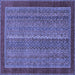 Square Abstract Blue Modern Rug, abs2883blu