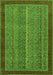 Machine Washable Abstract Green Modern Area Rugs, wshabs2883grn