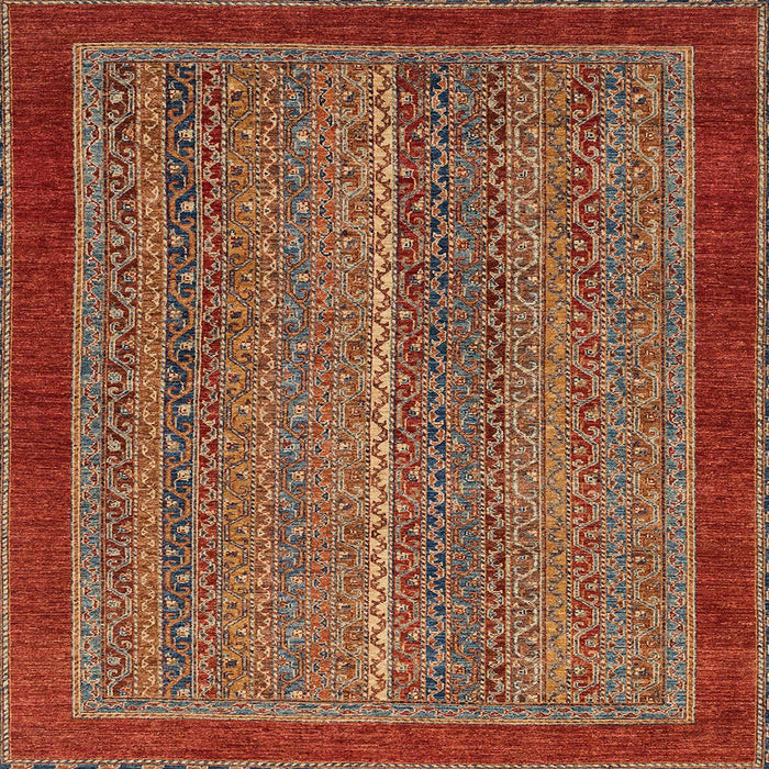 Square Abstract Red Modern Rug, abs2883