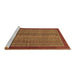 Sideview of Machine Washable Abstract Brown Modern Rug, wshabs2883brn