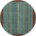 Round Abstract Light Blue Modern Rug, abs2883lblu