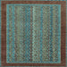 Square Abstract Light Blue Modern Rug, abs2883lblu