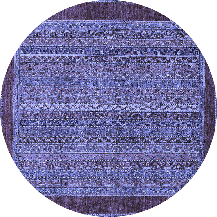 Round Abstract Blue Modern Rug, abs2883blu