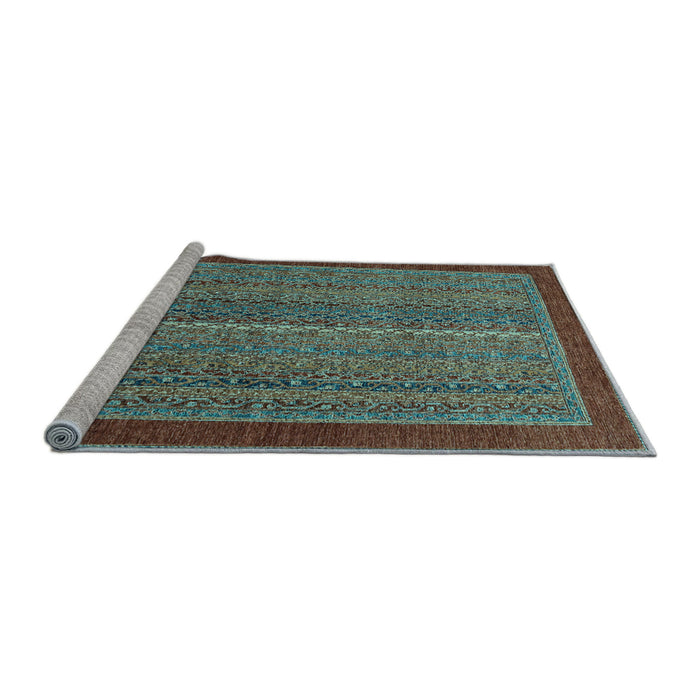 Sideview of Machine Washable Abstract Light Blue Modern Rug, wshabs2883lblu