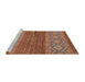 Sideview of Machine Washable Abstract Light Copper Gold Rug, wshabs2884