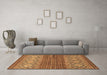 Machine Washable Abstract Brown Modern Rug in a Living Room,, wshabs2884brn