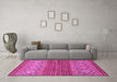 Machine Washable Abstract Pink Modern Rug in a Living Room, wshabs2884pnk