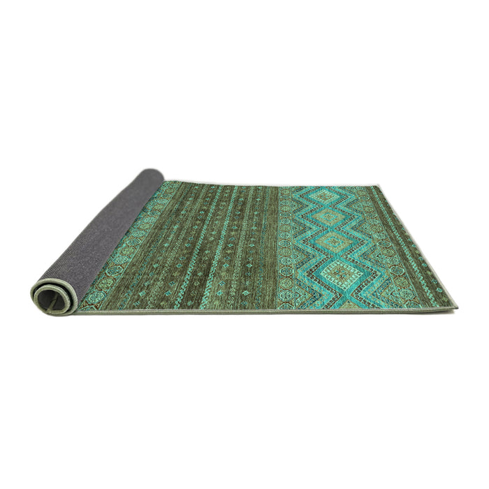 Sideview of Abstract Turquoise Modern Rug, abs2884turq